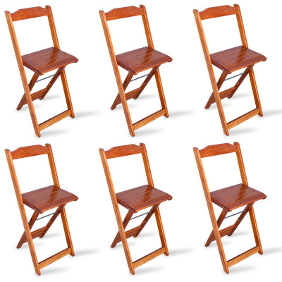Kit 6 Cadeiras Bistrô Dobrável Madeira Padrão Imbuia - Tarimatã