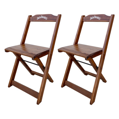 Kit 2 Cadeiras Dobráveis Madeira Personalizada Jack Imbuia - Tarimatã
