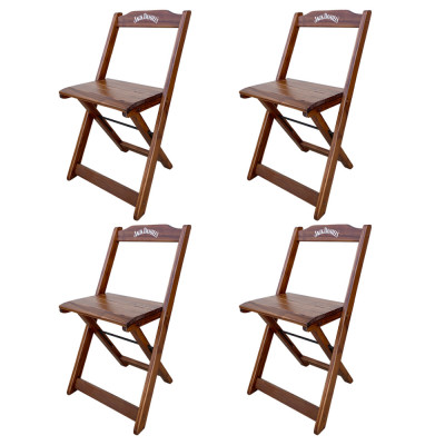 Kit 4 Cadeiras Dobráveis Madeira Personalizada Jack Imbuia - Tarimatã