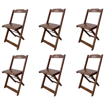Kit 6 Cadeiras Dobráveis Madeira Personalizada Hei Imbuia - Tarimatã