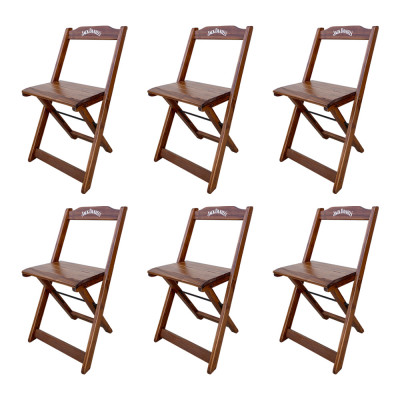 Kit 6 Cadeiras Dobráveis Madeira Personalizada Jack Imbuia - Tarimatã