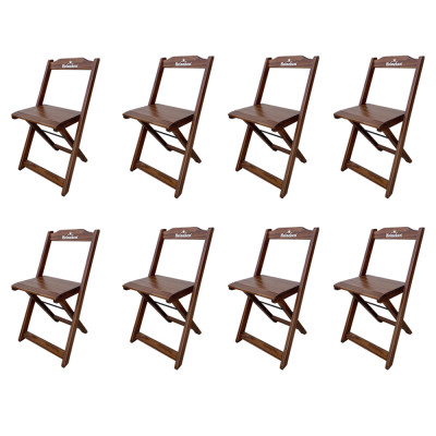 Kit 8 Cadeiras Dobráveis Madeira Personalizada Hei Imbuia - Tarimatã