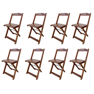 Kit 8 Cadeiras Dobráveis Madeira Personalizada Jack Imbuia - Tarimatã