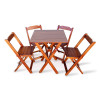 Jogo De Mesa Com 4 Cadeiras Dobravel 60x60 Para Bar E Restaurante - Imbuia - 1