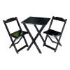 Conjunto De Mesa Dobrável 60x60 Com 2 Cadeiras Decor Tarimatã Para Area Gourmet - Preto - 1
