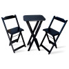 Conjunto De Mesa Bistro Dobravel Com 2 Cadeiras Para Bar E Restaurante - Preto - 1