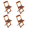 Conjunto De Mesa Dobrável 1,10x70 Com 4 Cadeiras Com Mesa Aparador Tarimatã - Imbuia