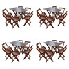 Kit 4 Conjuntos Mesa Dobrável Madeira 110x70 Com 6 Cadeiras Personalizada Hei Imbuia - Tarimatã - 1