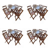 Kit 4 Conjuntos Mesa Dobrável Madeira 110x70 Com 6 Cadeiras Personalizada Jack Imbuia - Tarimatã - 1