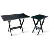 Conjunto De Mesa 1,10x70 E Mesa Aparador Dobrável Com 6 Cadeiras Tarimatã - Preto